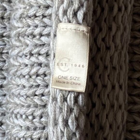 C est 1946 One Size Gray Knit Infinity Scarf - Picture 3 of 4